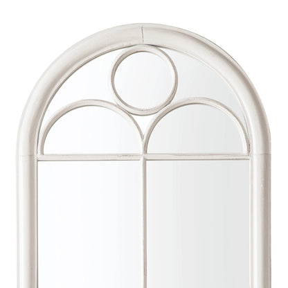 Ascot Large White Metal Framed Arch Garden Window Mirror 100x60x4cm– Click Style