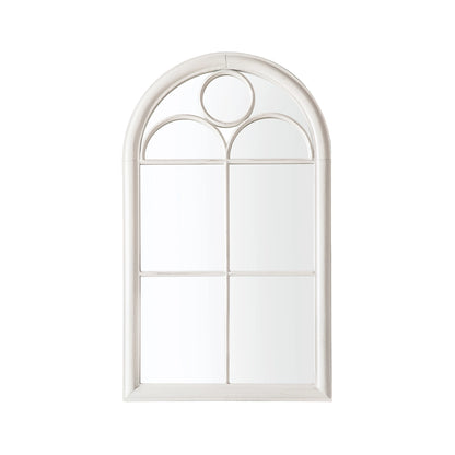 Ascot Large White Metal Framed Arch Garden Window Mirror 100x60x4cm– Click Style