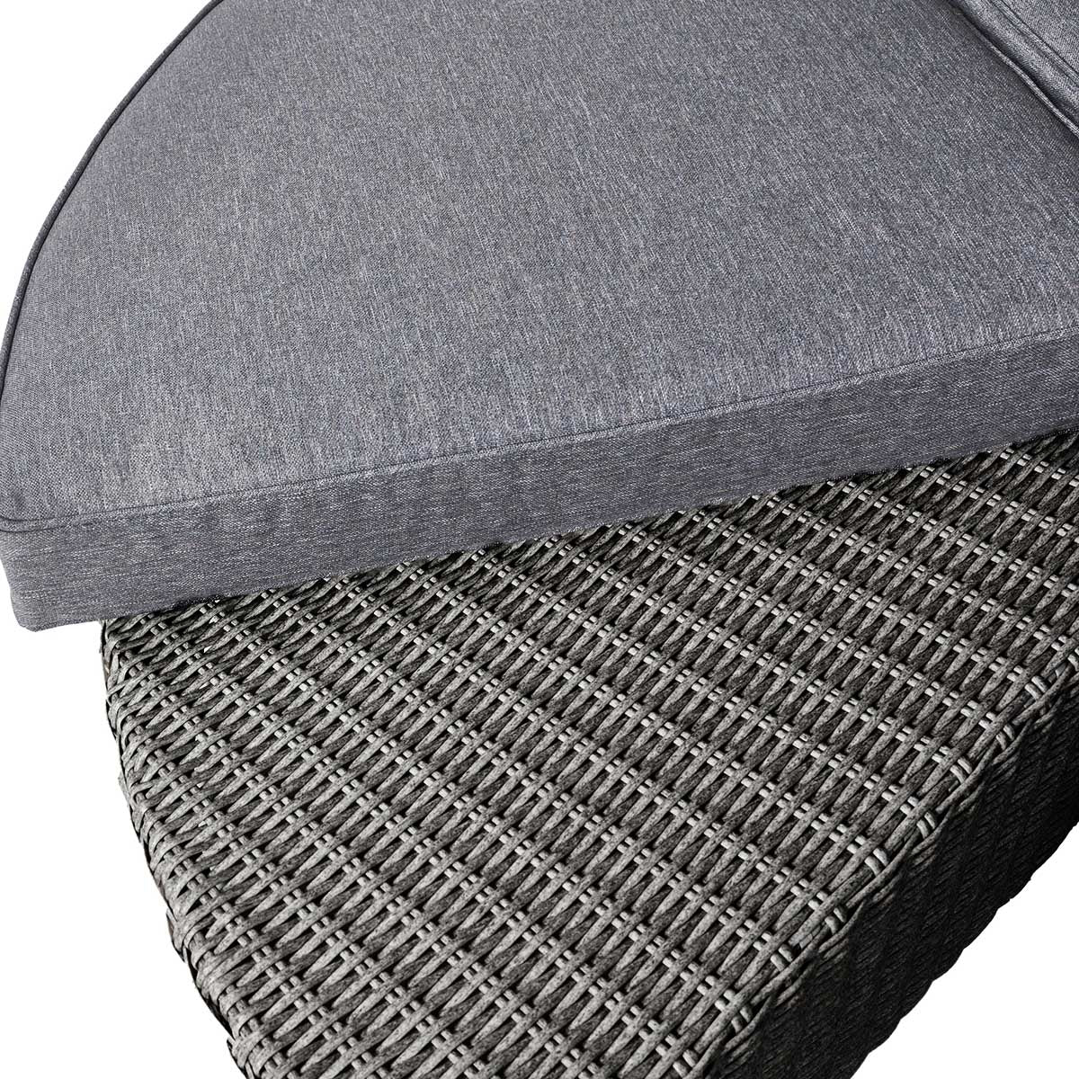Avalonia Slate Grey Rattan Effect Round Garden Daybed with Canopy – Click Style