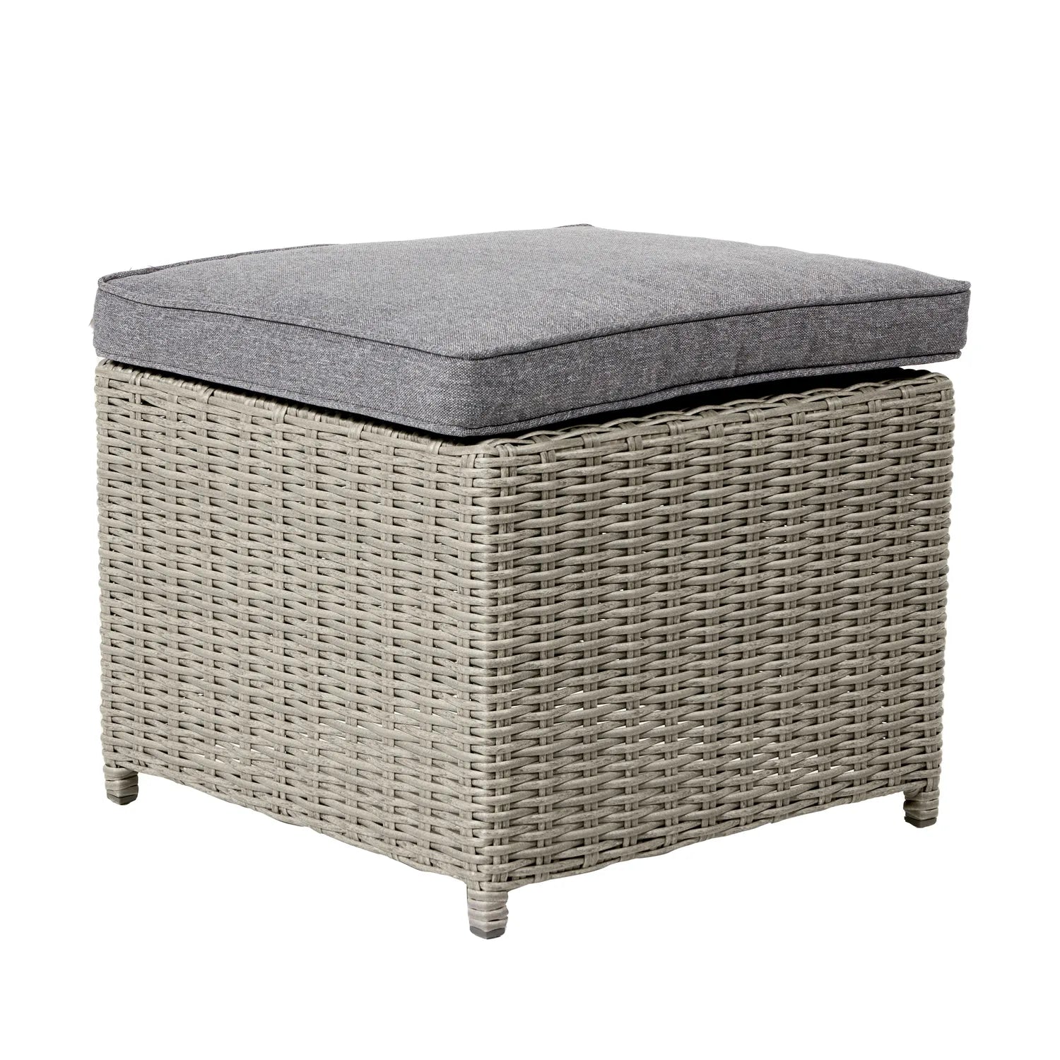 Avalonia Stone Grey Rattan Effect 4-8 Seater Cube Set – Click Style