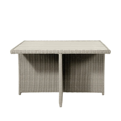 Avalonia Stone Grey Rattan Effect 4-8 Seater Cube Set – Click Style