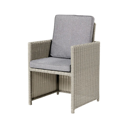 Avalonia Stone Grey Rattan Effect 4-8 Seater Cube Set – Click Style