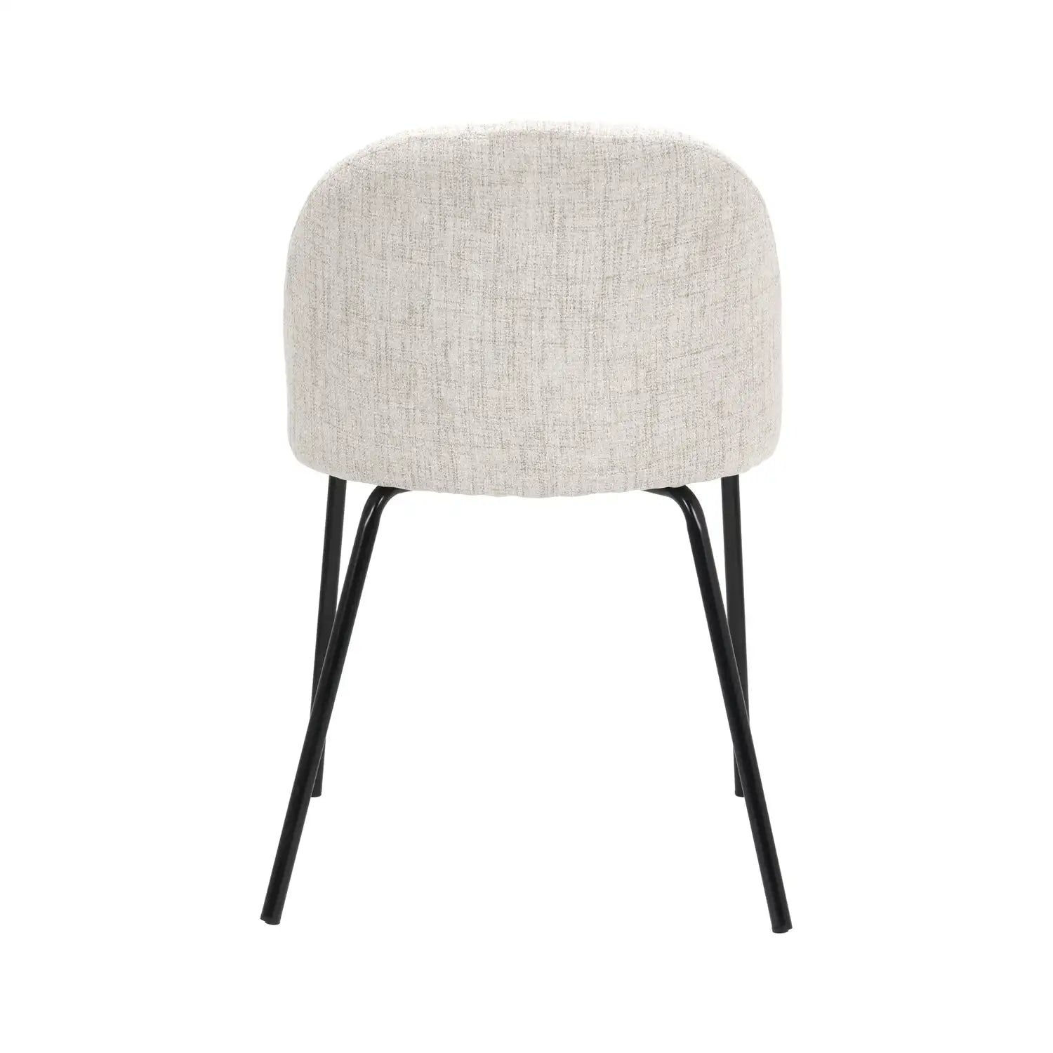 Bari Light Grey Linen Mix Fabric Dining Chair with Black Metal Legs – Click Style