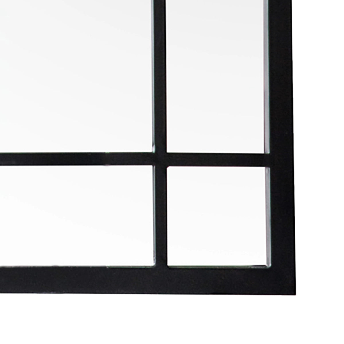 Bath Large Black Metal Framed Arch Garden Window Mirror 135x90x3cm– Click Style