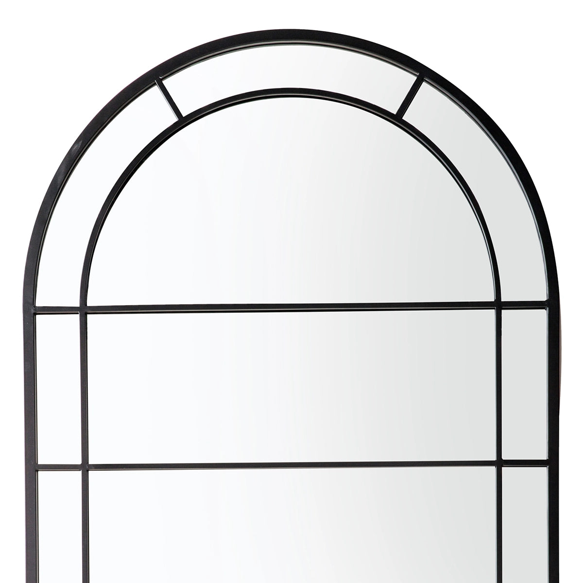 Bath Large Black Metal Framed Arch Garden Window Mirror 135x90x3cm– Click Style