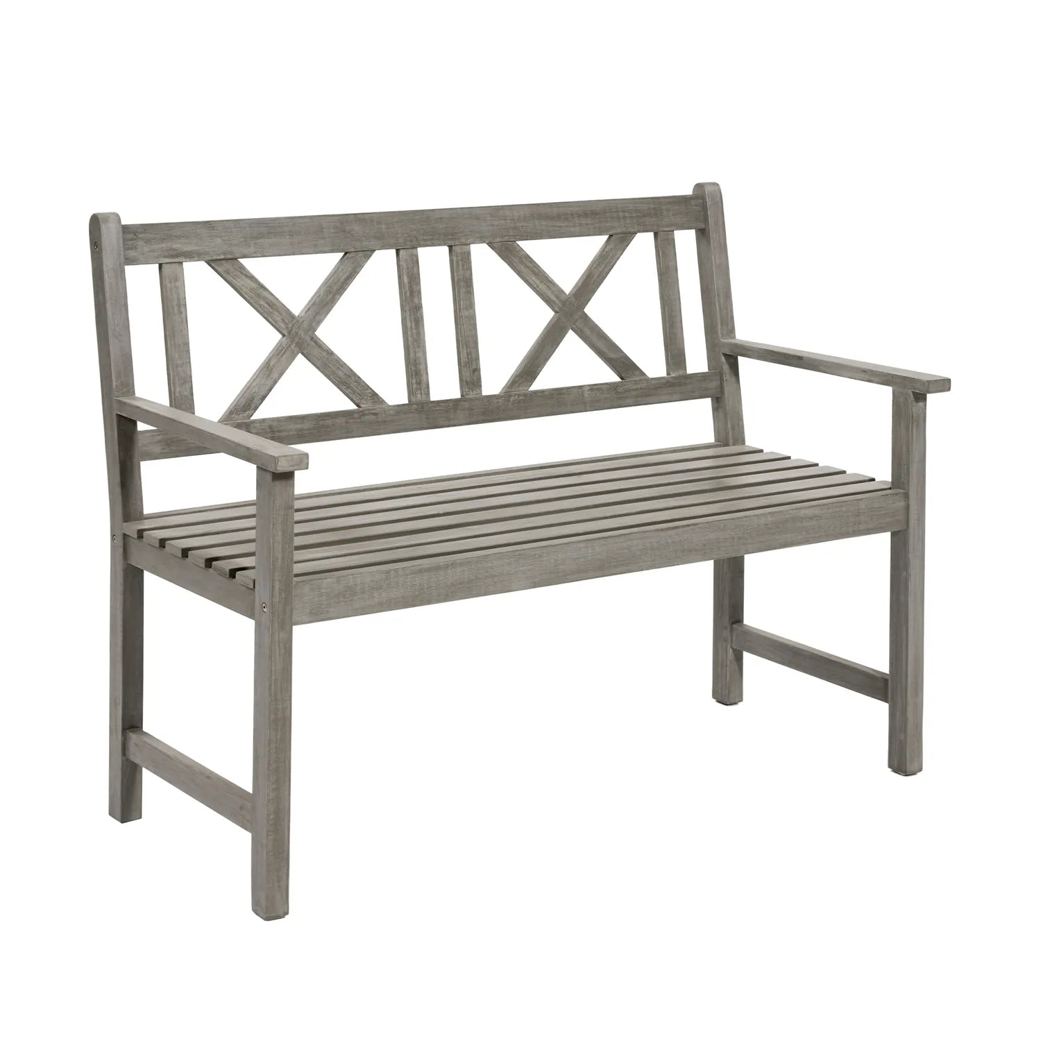 Berkshire Antique Grey Acacia Wood 2 Seater Garden Bench – Click Style