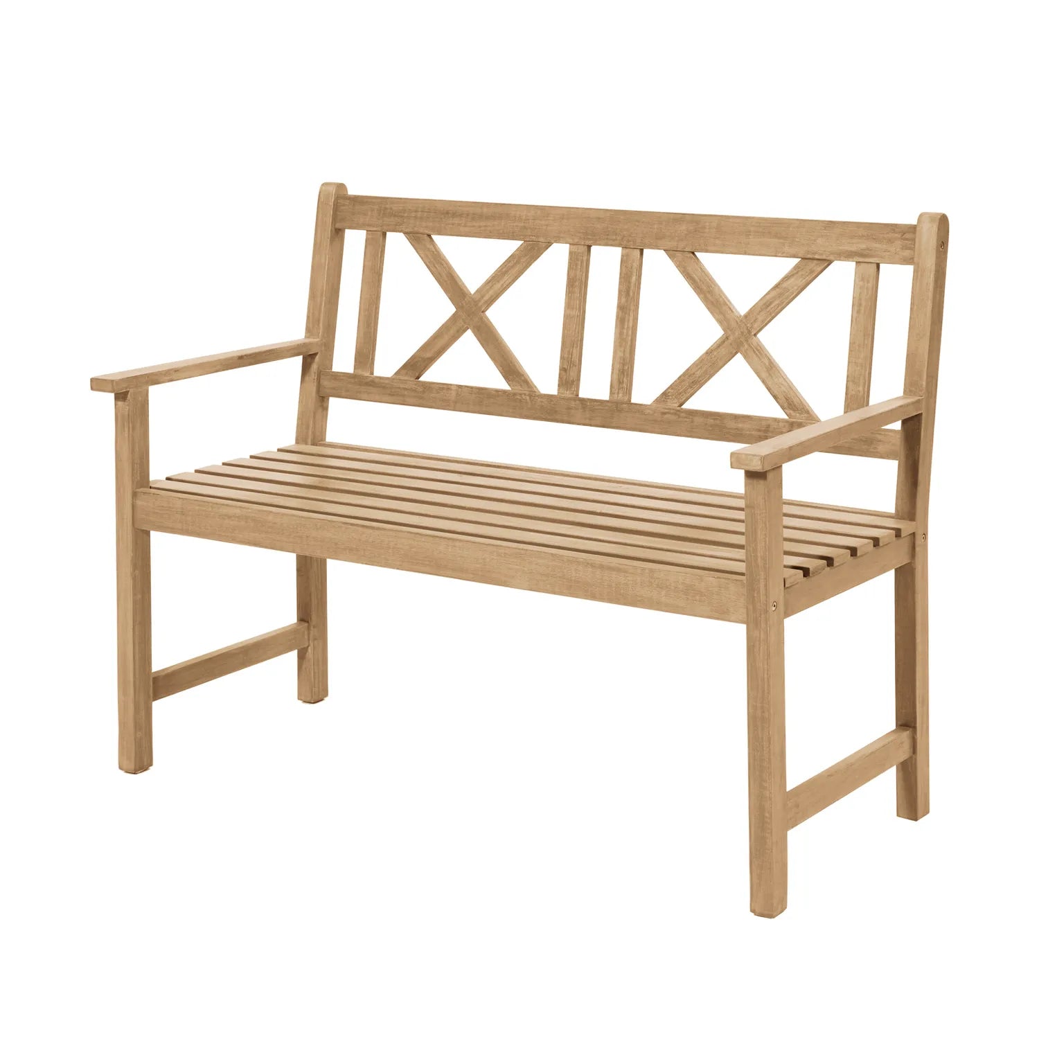 Berkshire Natural Acacia Wood 2 Seater Garden Bench – Click Style