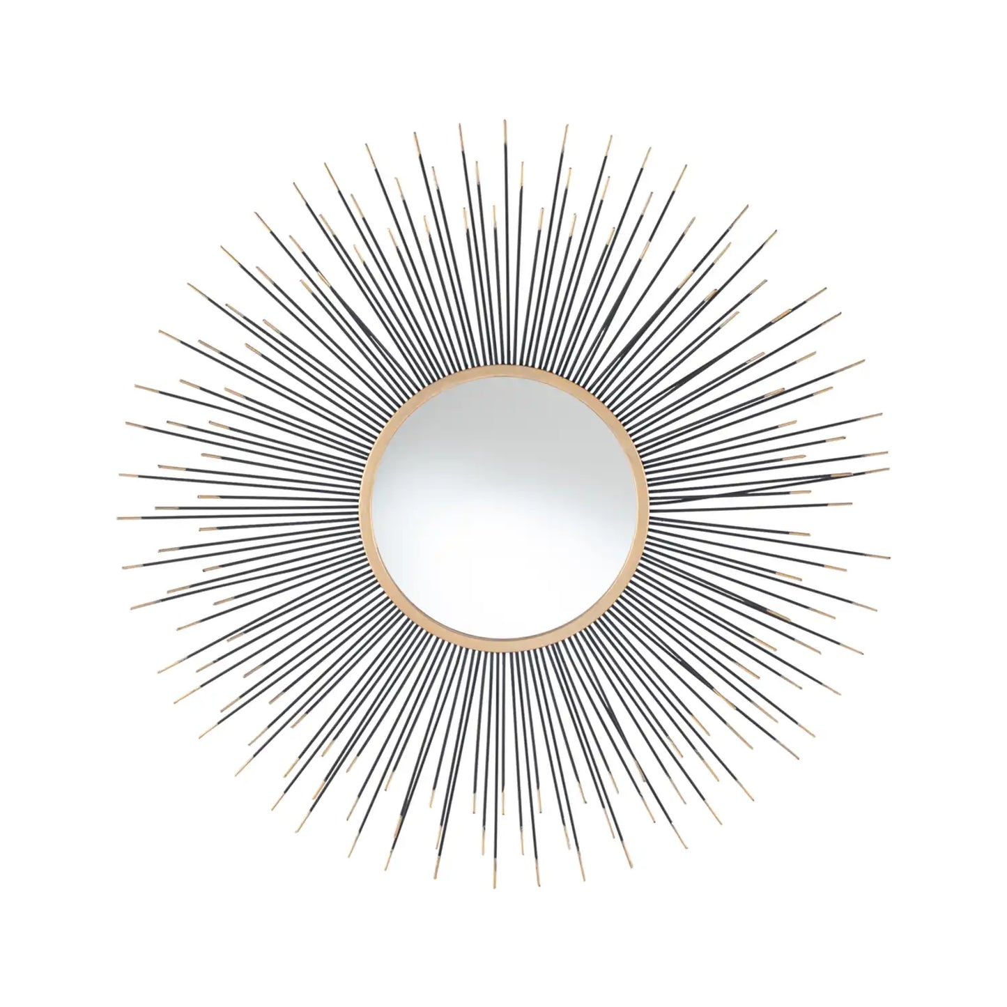 Black & Gold Metal Spokes Starburst Wall Mirror 80x80x7cm – Click Style