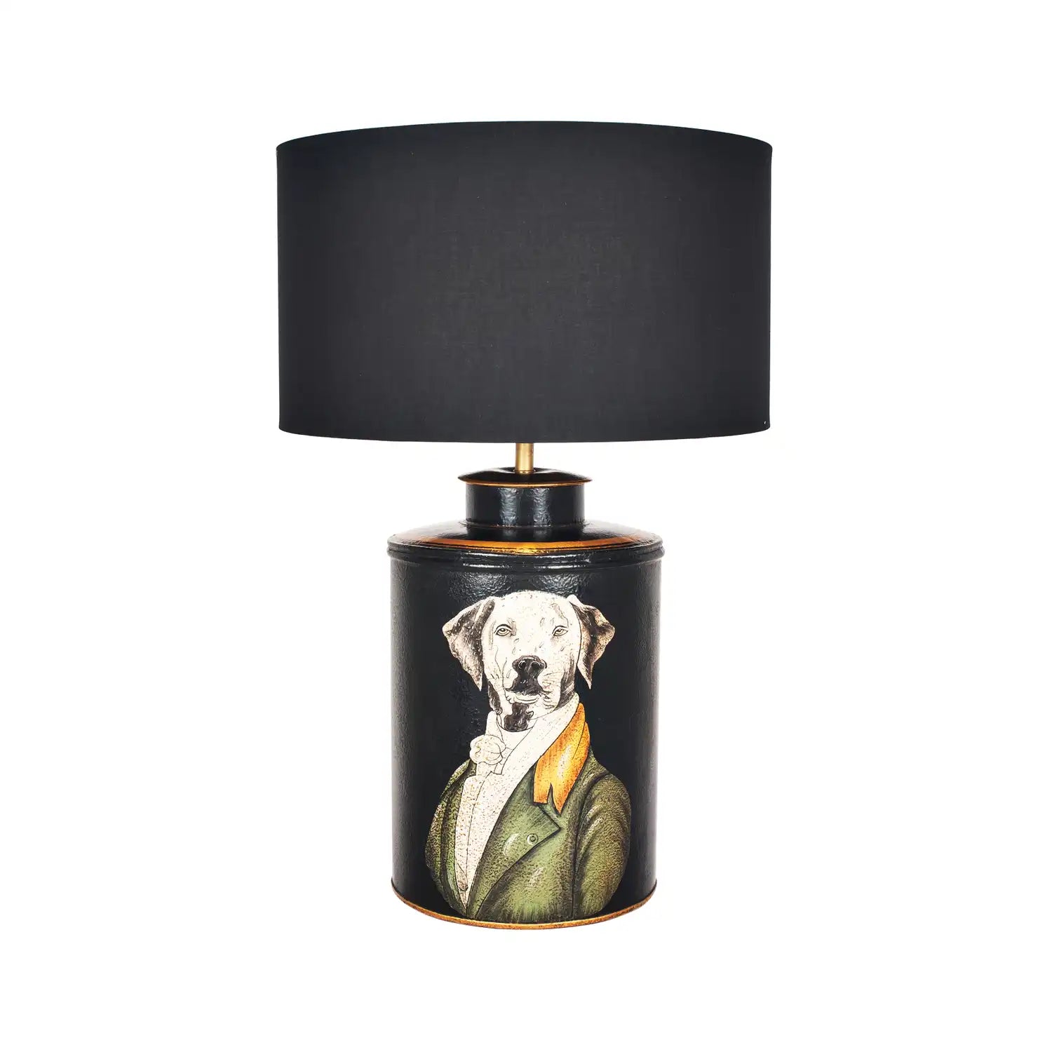 Black Pointer Dog Hand Painted Metal Table Lamp Base – Click Style