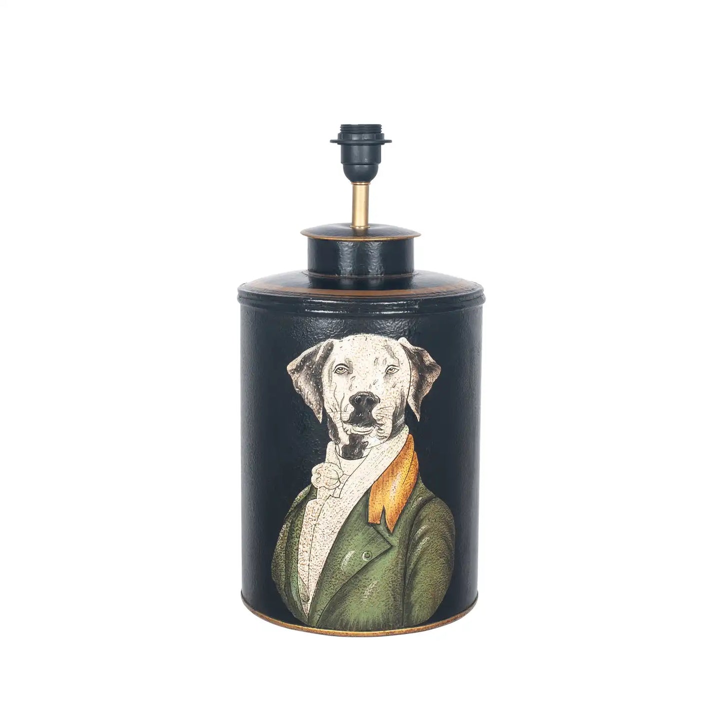 Black Pointer Dog Hand Painted Metal Table Lamp Base – Click Style