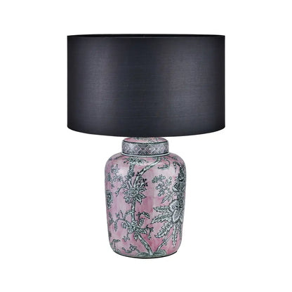 Black Silk Self Lined Drum Lampshade 35cm/14in – Click Style