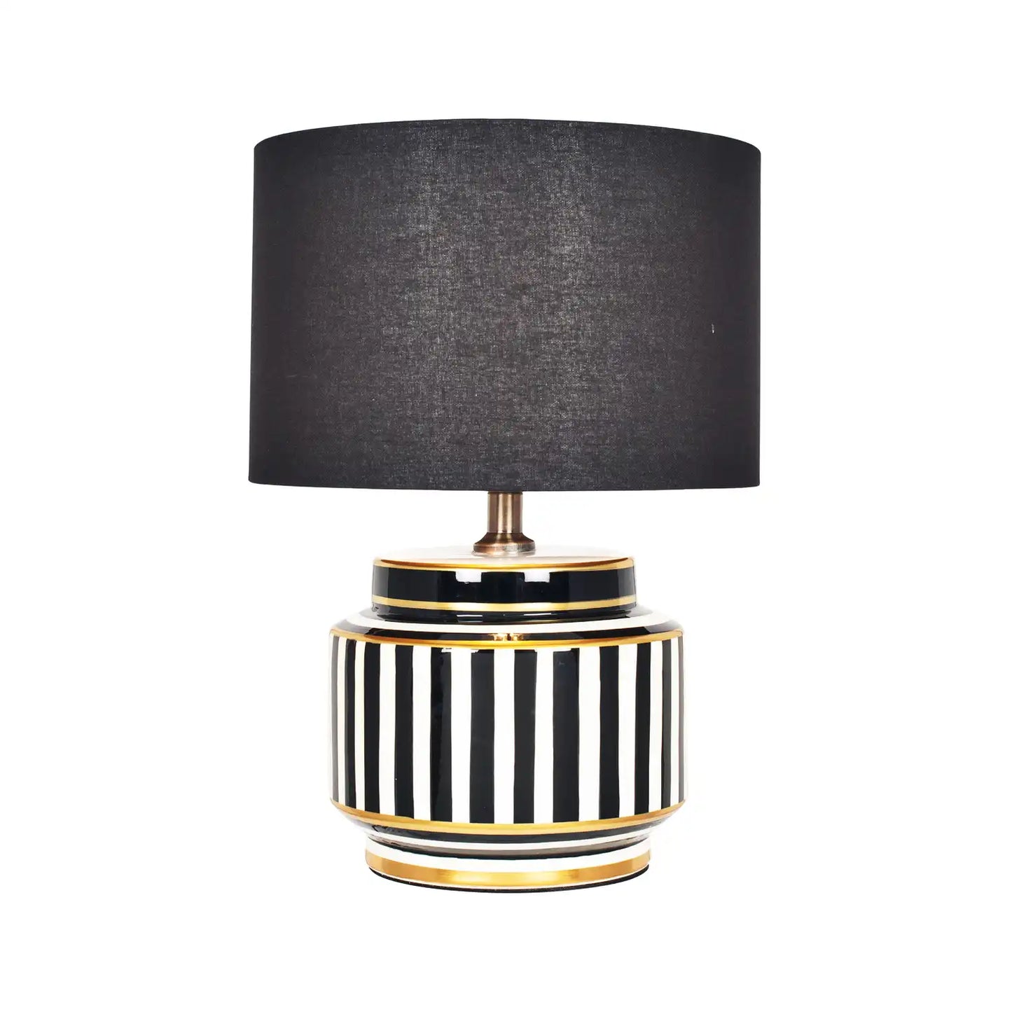 Black & White Striped Ceramic Table Lamp Base 29x22cm – Click Style