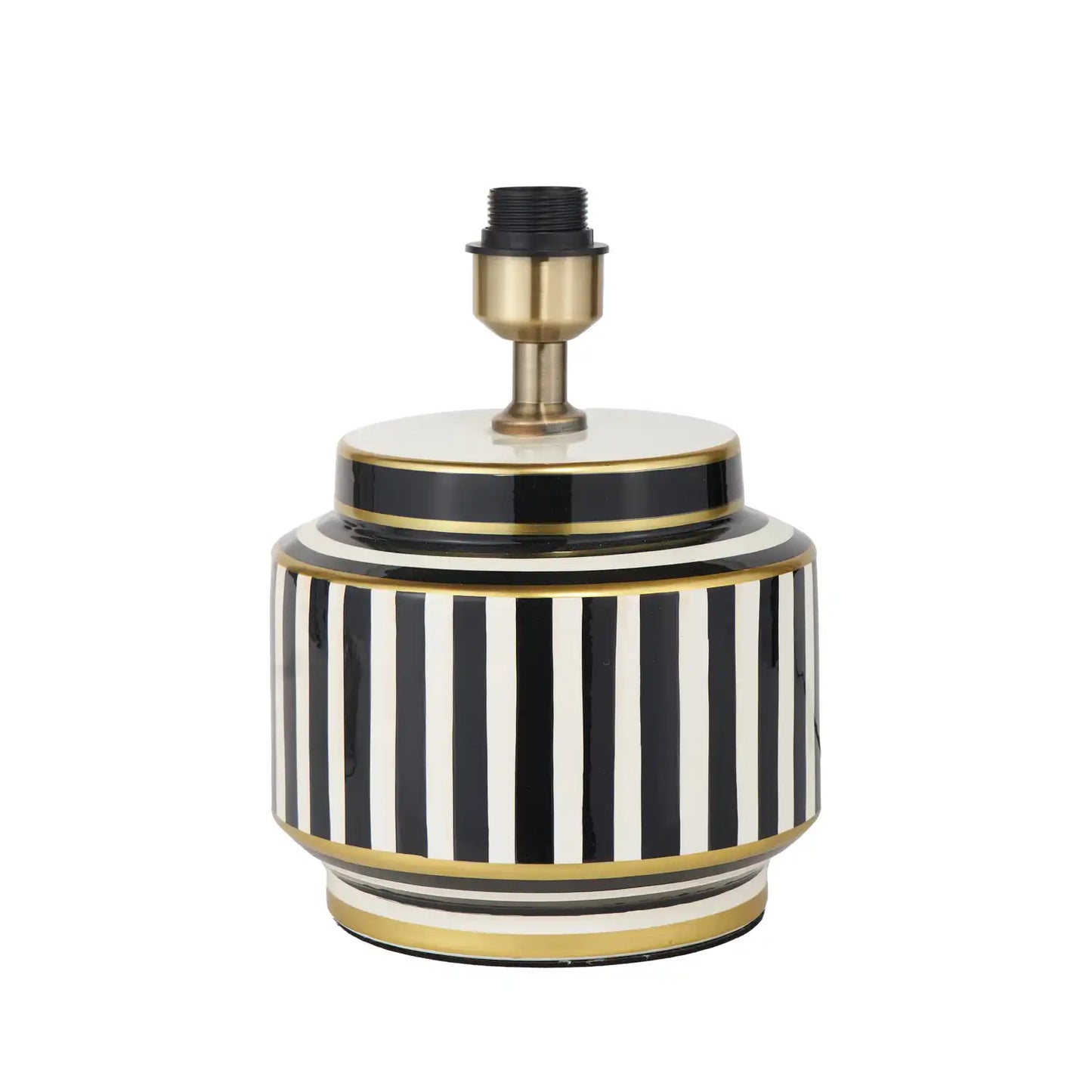 Black & White Striped Ceramic Table Lamp Base 29x22cm – Click Style