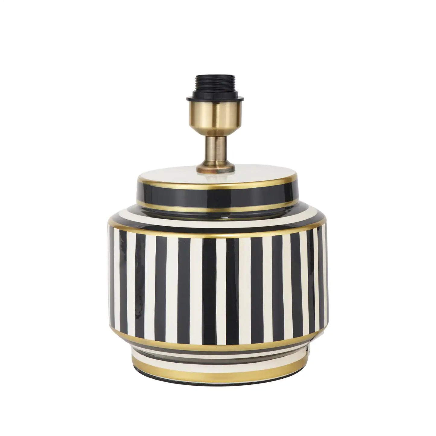 Black & White Striped Ceramic Table Lamp Base 29x22cm – Click Style