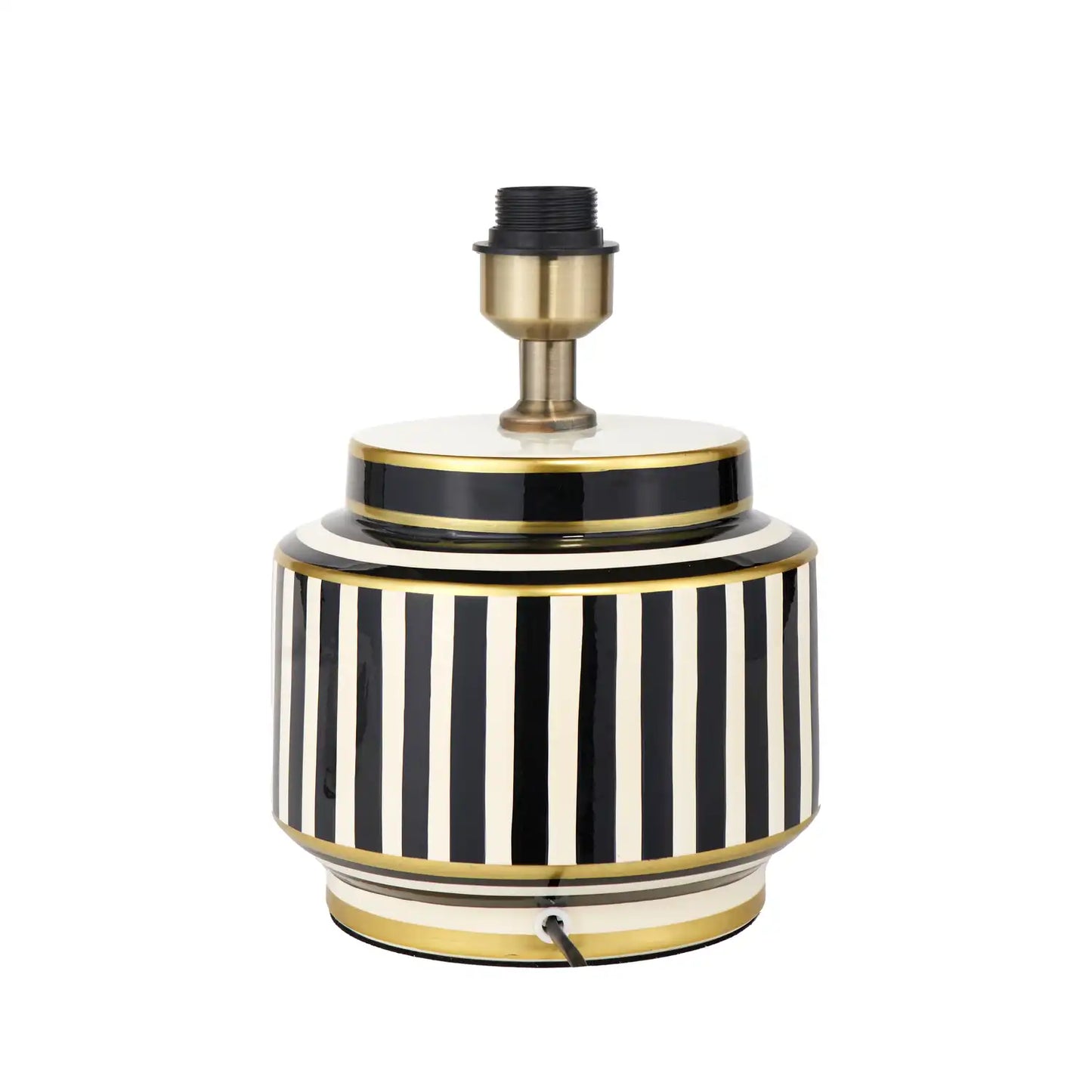 Black & White Striped Ceramic Table Lamp Base 29x22cm – Click Style