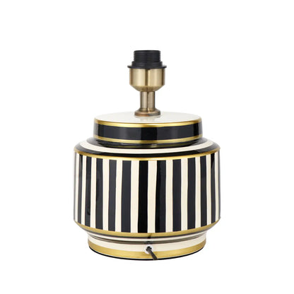 Black & White Striped Ceramic Table Lamp Base 29x22cm – Click Style