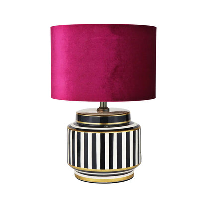 Black & White Striped Ceramic Table Lamp Base 29x22cm – Click Style