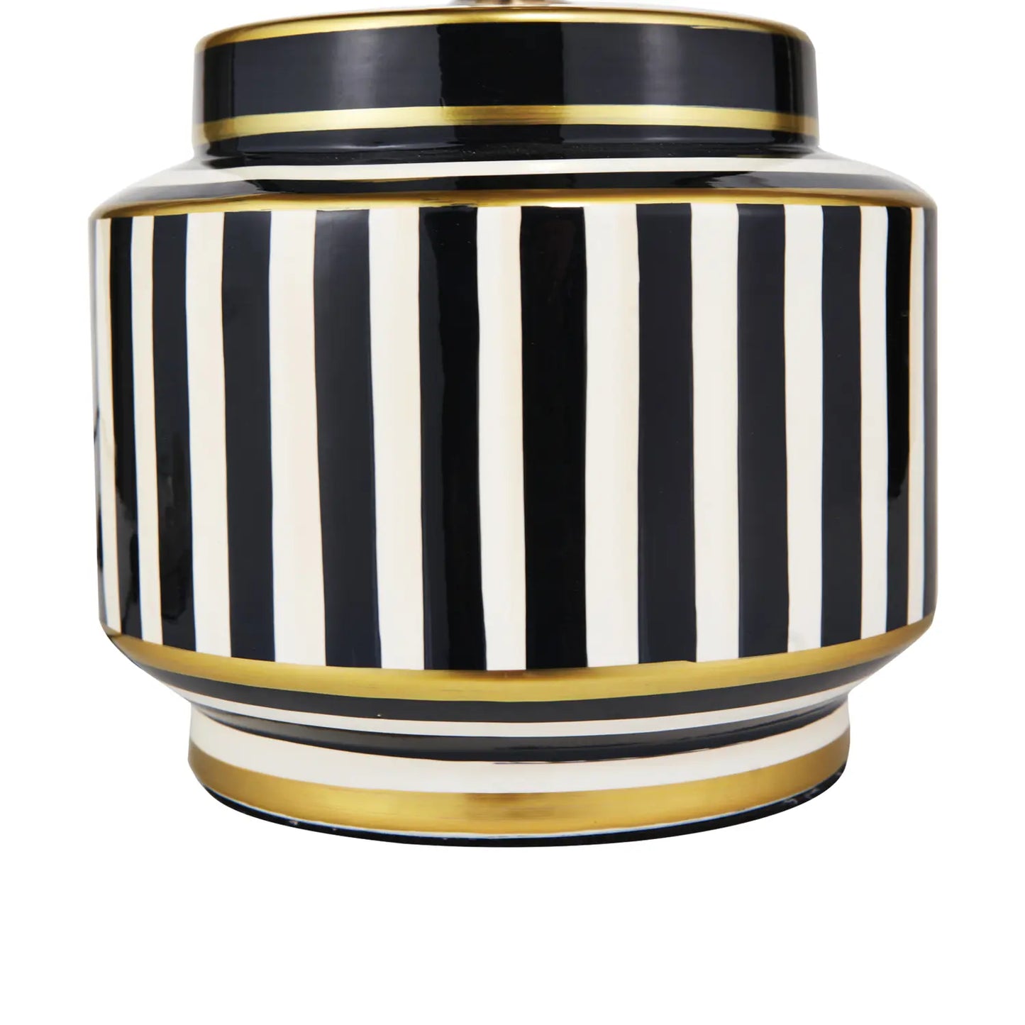 Black & White Striped Ceramic Table Lamp Base 29x22cm – Click Style