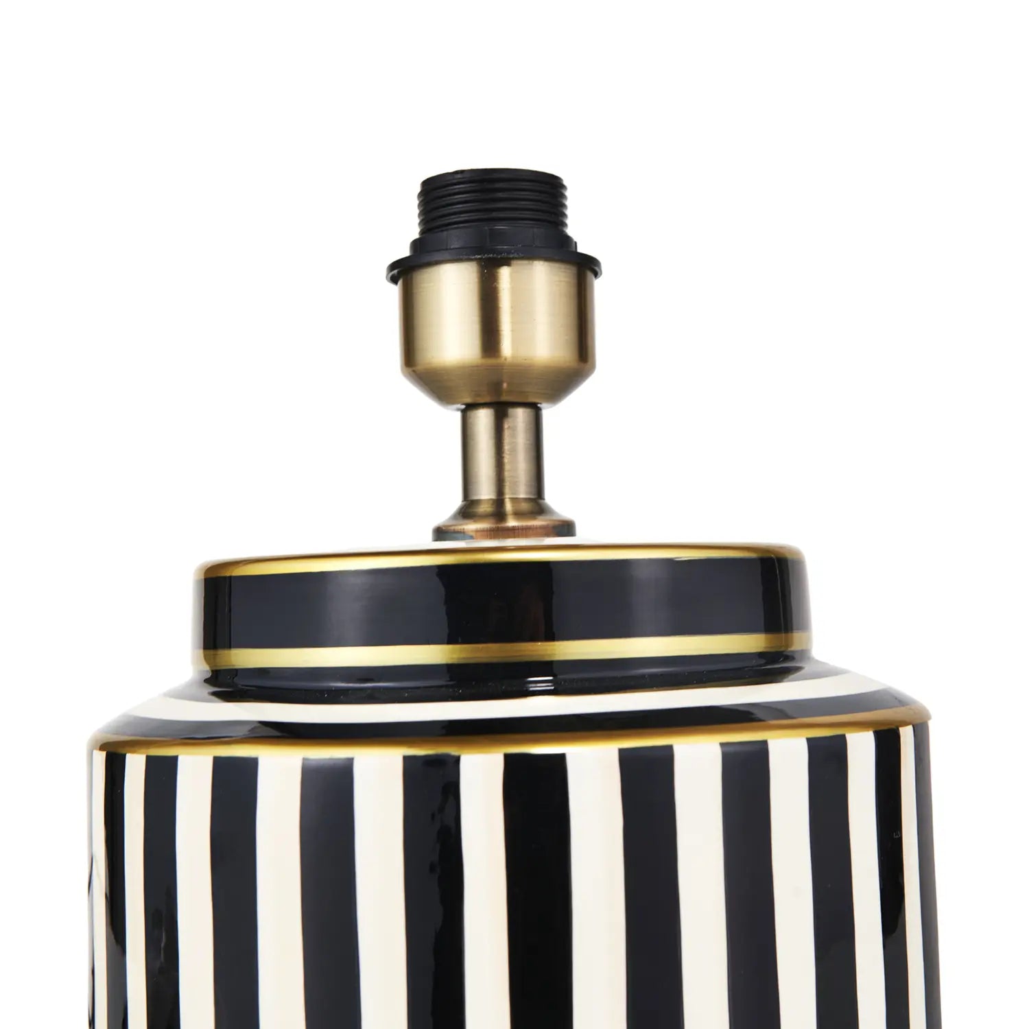 Black & White Striped Ceramic Table Lamp Base 29x22cm – Click Style