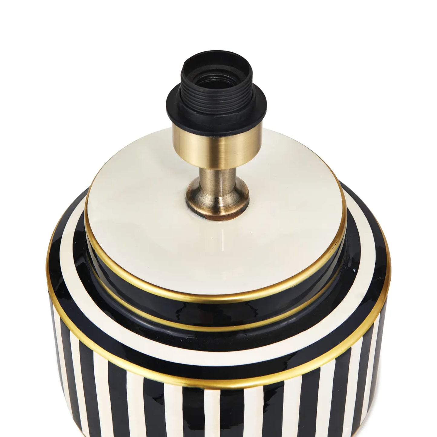 Black & White Striped Ceramic Table Lamp Base 29x22cm – Click Style