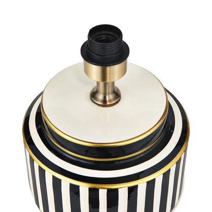 Black & White Striped Ceramic Table Lamp Base 29x22cm – Click Style