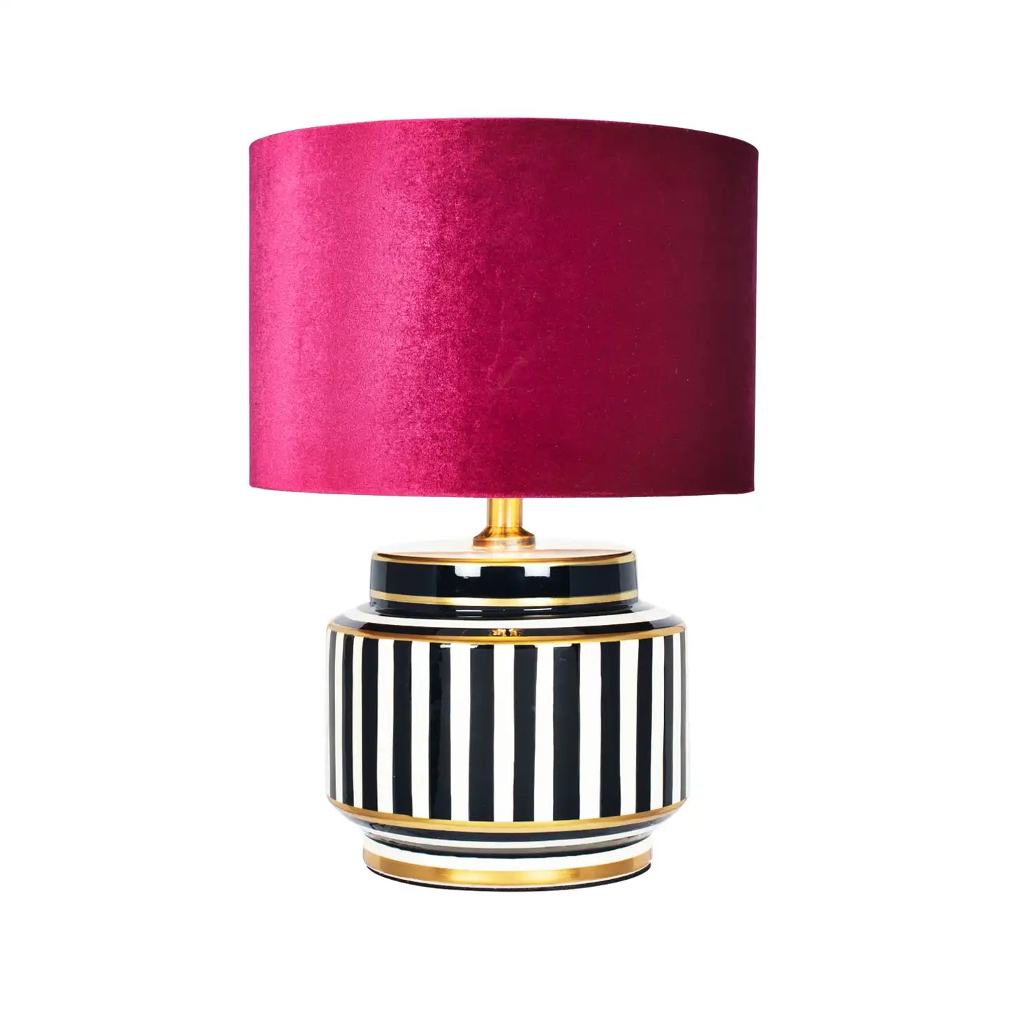 Black & White Striped Ceramic Table Lamp Base 29x22cm – Click Style