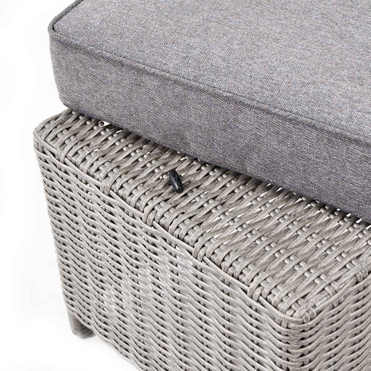 Borneo Grey Rattan Effect Garden Corner Sofa Set with Ceramic Top Table – Click Style