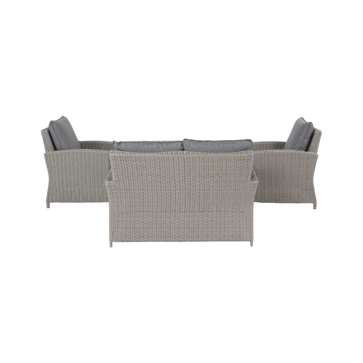 Borneo Grey Rattan Effect Garden Lounge Set with 2 Seater Sofa & Adjustable Ceramic Top Table – Click Style