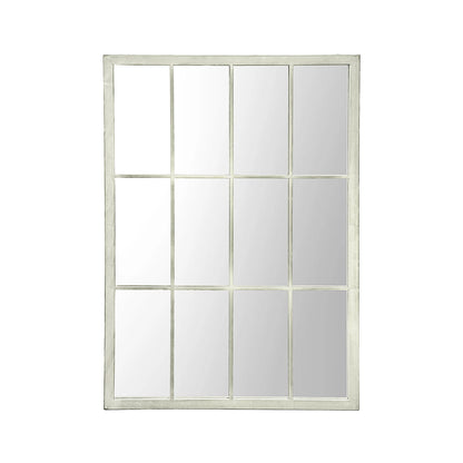 Bray Rectangular White Metal Framed Garden Window Mirror 70x50x2.5cm– Click Style