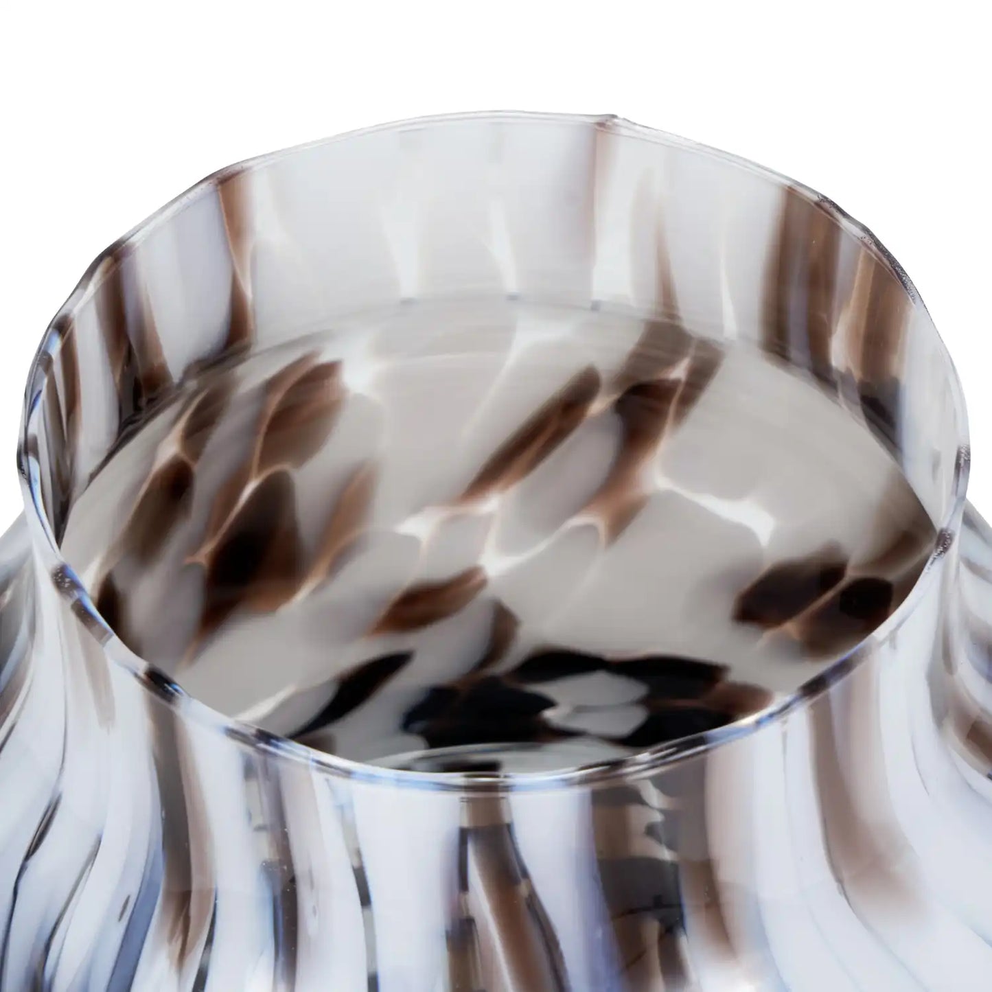 Brown & White Tortoiseshell Decorative Glass Vase – Click Style