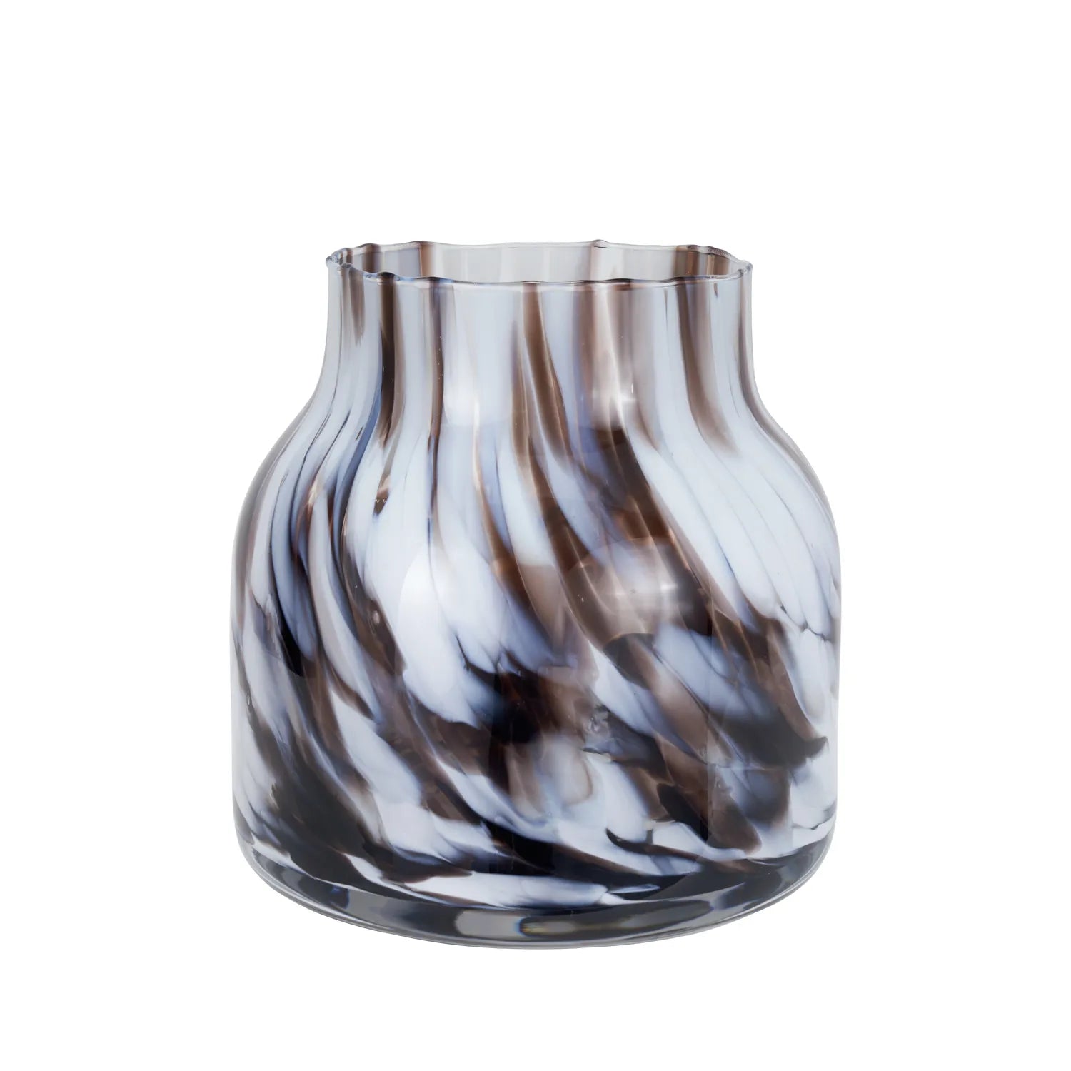 Brown & White Tortoiseshell Decorative Glass Vase – Click Style