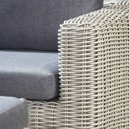 Celebes Grey Rattan Effect Garden Corner Sofa Set & Footstool – Click Style