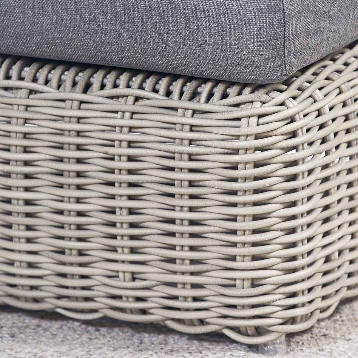 Celebes Grey Rattan Effect Garden Corner Sofa Set & Footstool – Click Style