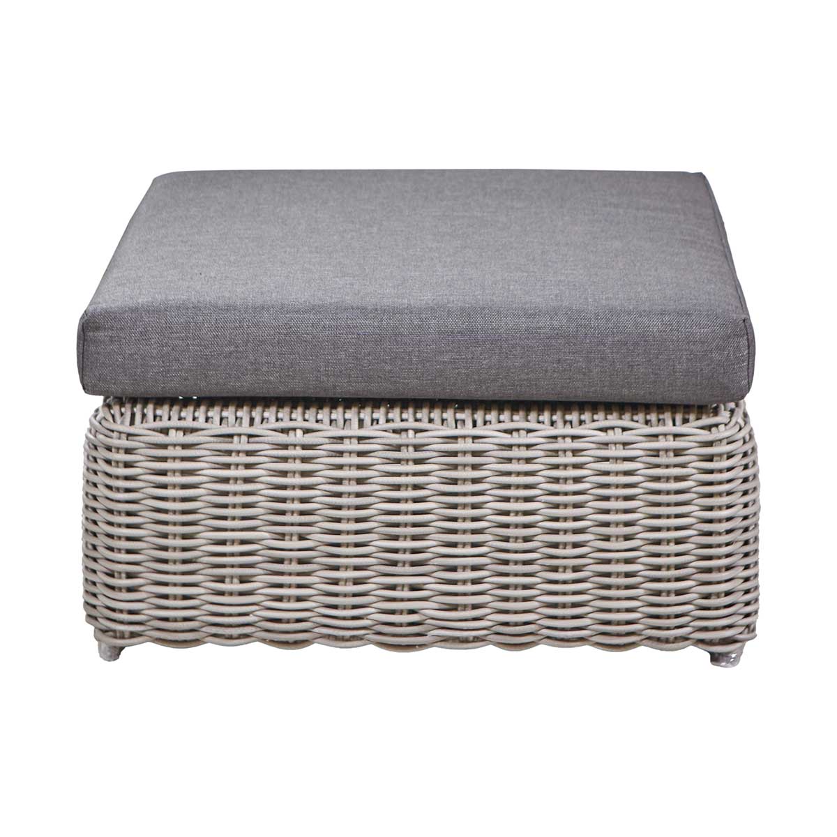 Celebes Grey Rattan Effect Garden Corner Sofa Set & Footstool – Click Style