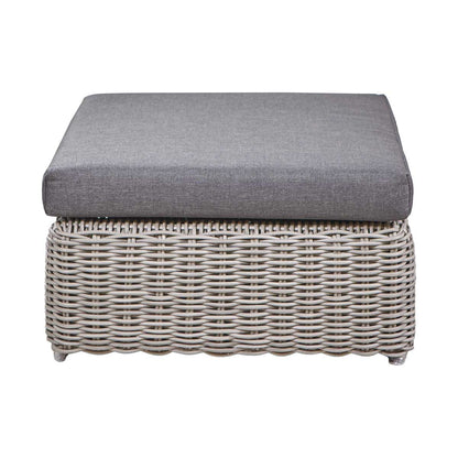 Celebes Grey Rattan Effect Garden Corner Sofa Set & Footstool – Click Style