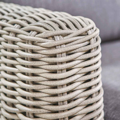 Celebes Grey Rattan Effect Garden Corner Sofa Set & Footstool – Click Style