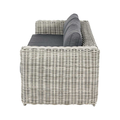 Celebes Grey Rattan Effect Garden Lounge Set with 3 Seater Sofa & Footstool – Click Style