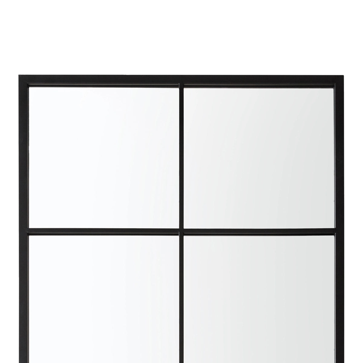 Chelsea Large Rectangular Black Metal Garden Window Mirror 100x70x2cm– Click Style