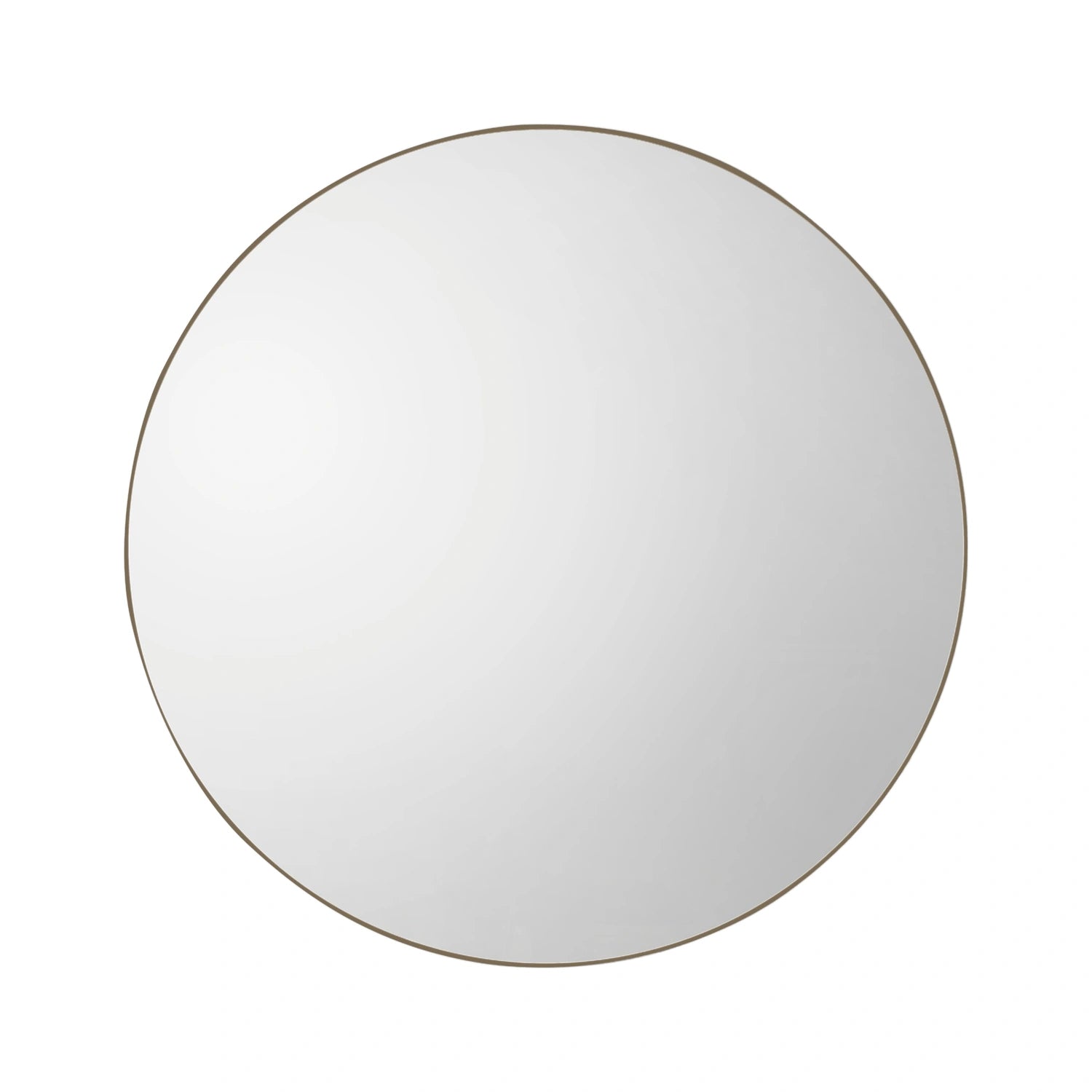 Contemporary Round Champagne Thin Framed Wall Mirror 80x80x2cm – Click Style