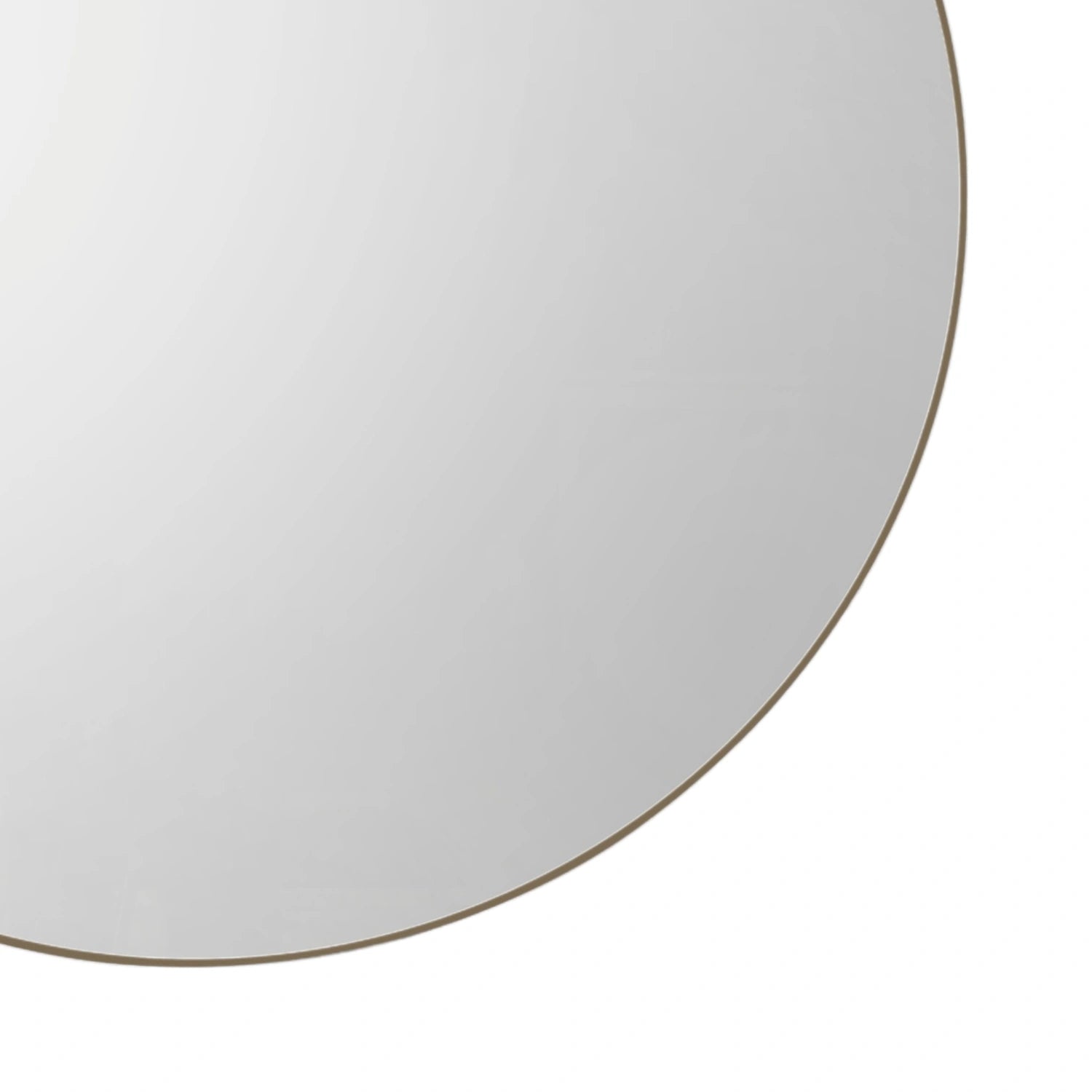 Contemporary Round Champagne Thin Framed Wall Mirror 80x80x2cm – Click Style