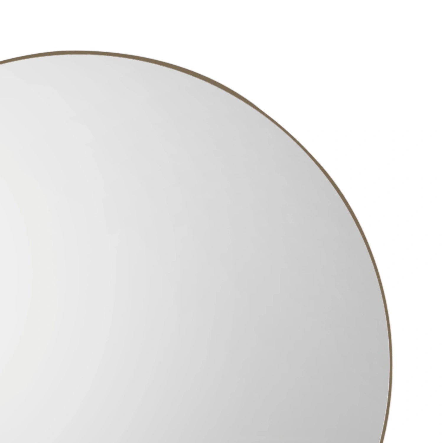 Contemporary Round Champagne Thin Framed Wall Mirror 80x80x2cm – Click Style