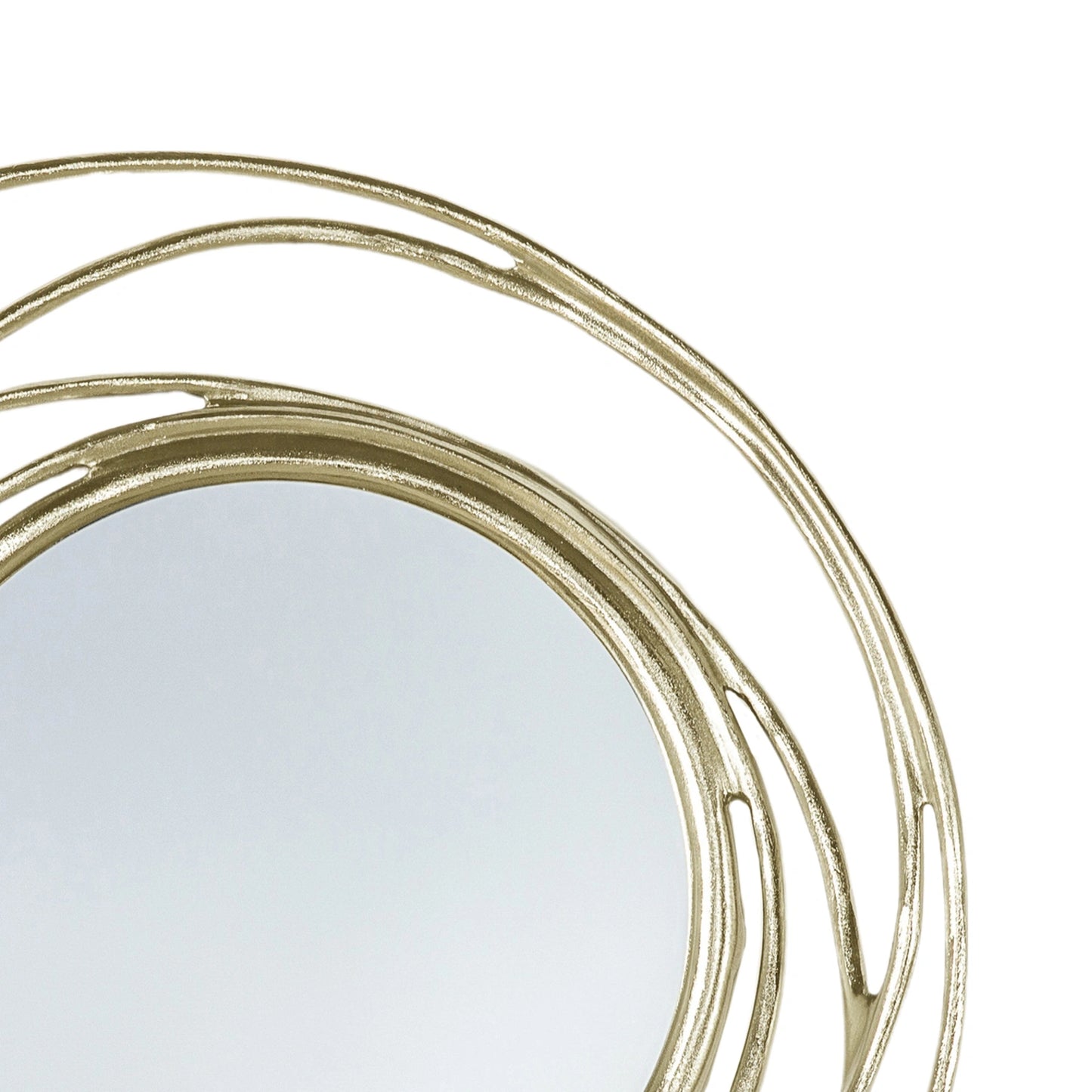 Contemporary Round Satin Gold Wall Mirror 66x8cm – Click Style