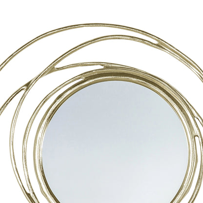 Contemporary Round Satin Gold Wall Mirror 66x8cm – Click Style