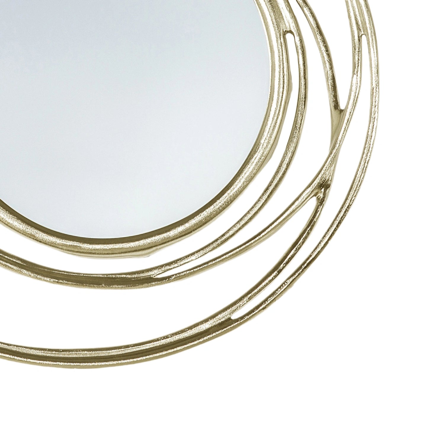 Contemporary Round Satin Gold Wall Mirror 66x8cm – Click Style