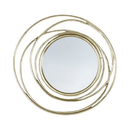 Contemporary Round Satin Gold Wall Mirror 66x8cm – Click Style