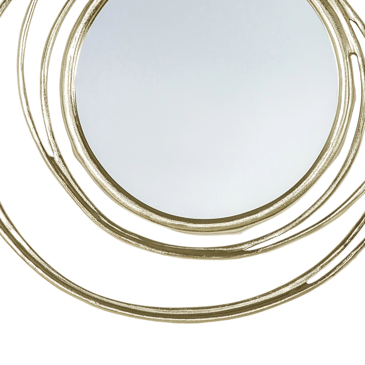 Contemporary Round Satin Gold Wall Mirror 66x8cm – Click Style