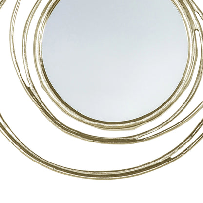 Contemporary Round Satin Gold Wall Mirror 66x8cm – Click Style