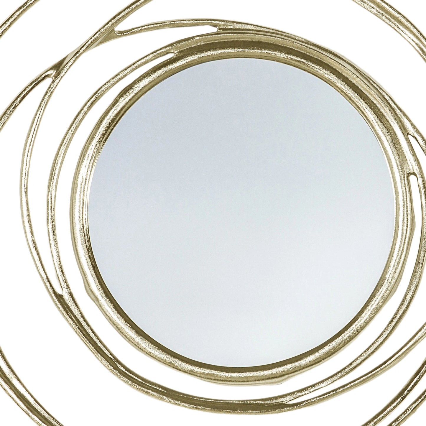 Contemporary Round Satin Gold Wall Mirror 66x8cm – Click Style