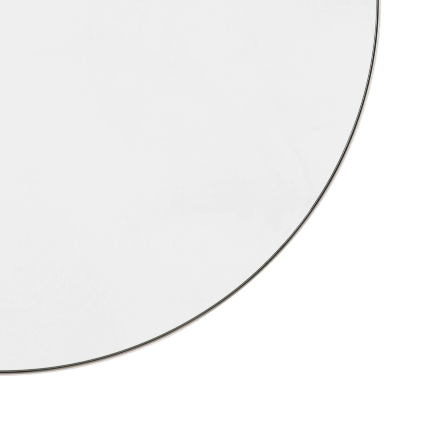 Contemporary Round Silver Thin Framed Wall Mirror 80x80x2cm – Click Style