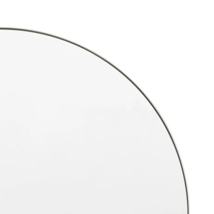 Contemporary Round Silver Thin Framed Wall Mirror 80x80x2cm – Click Style